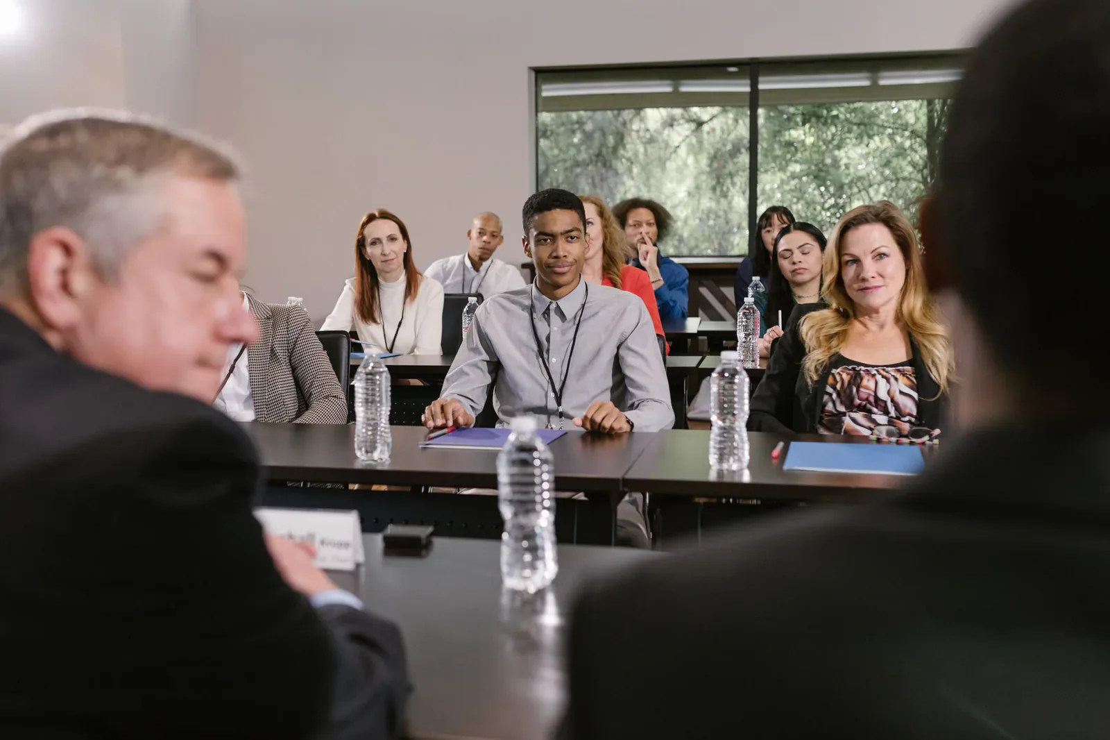 Experts in discussion during a policy meeting